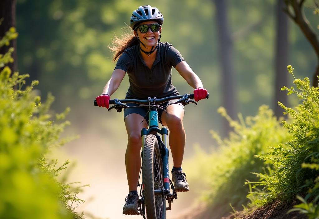 Happy customer mountain biking in Cebu